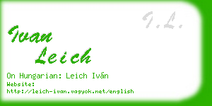 ivan leich business card