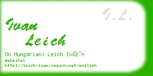 ivan leich business card